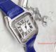 2017 Copy Cartier Santos 100 SS Diamond Face 36mm Leather Band Watch (2)_th.jpg